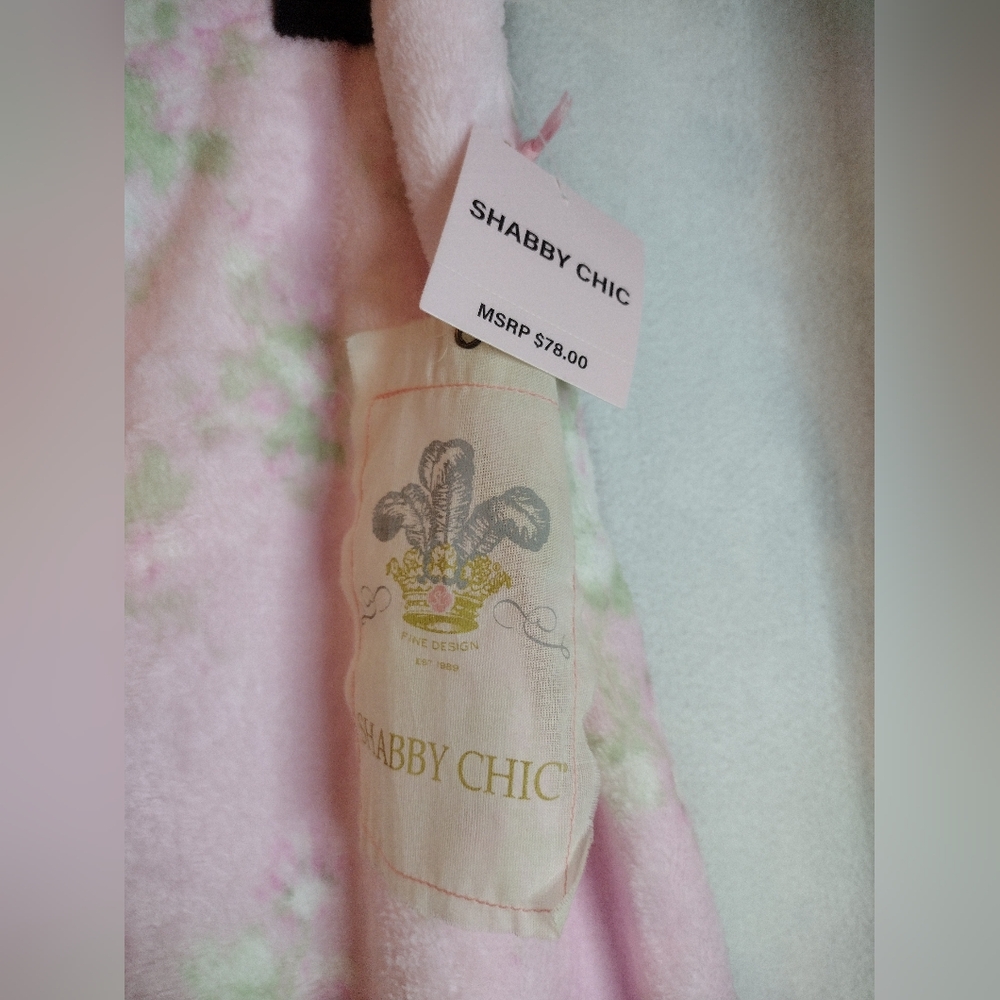 New, Shabby Chic Fleece Cabbage Rose Floral Fleece Lounge Pants
